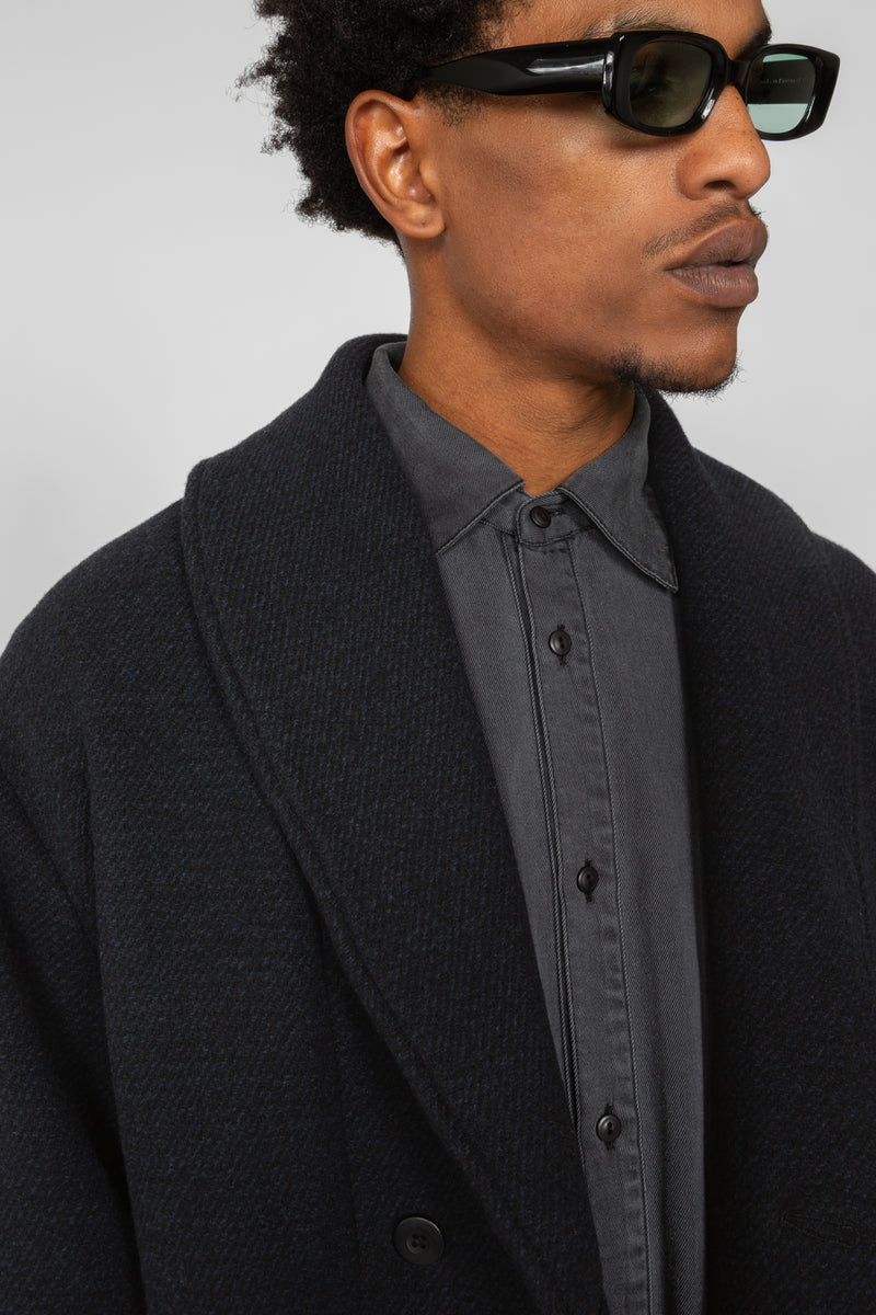 ura coat - boiled wool heather grey – Priory Shop