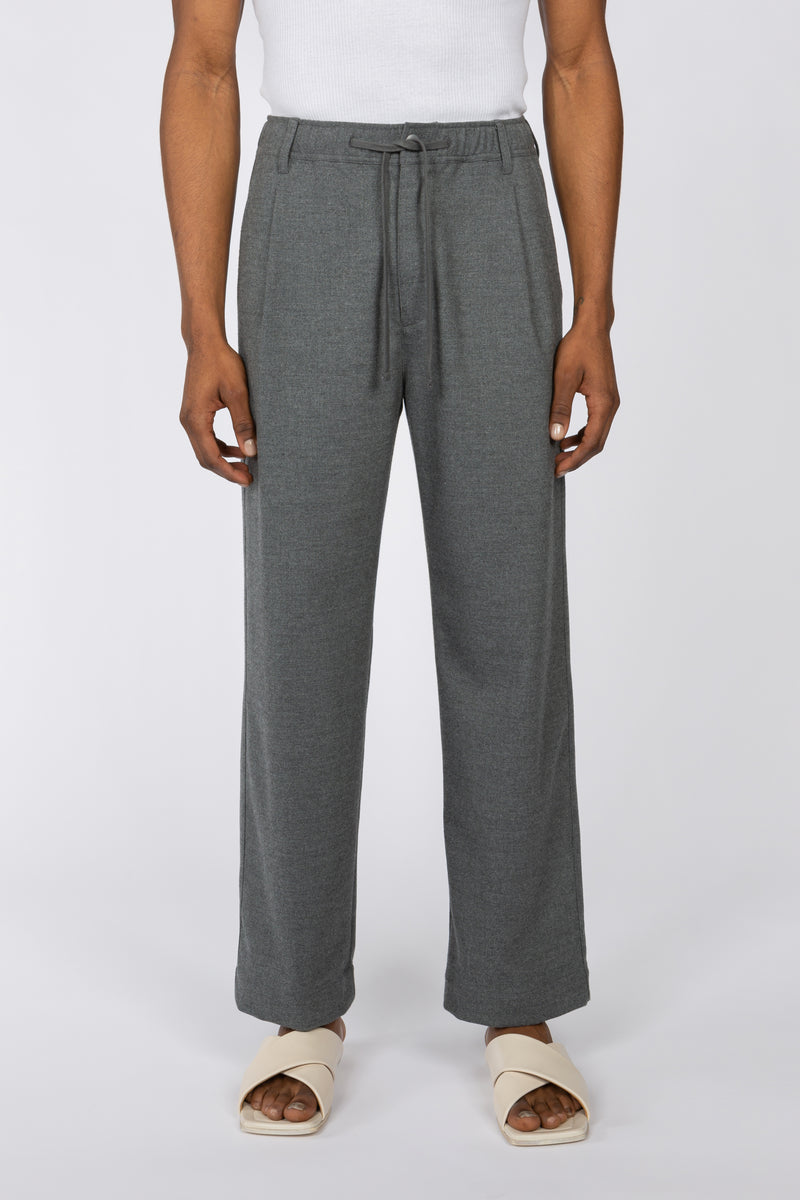 Wide Leg Pleated Drawstring Pant - Grey Wool – SHADES OF GREY BY MICAH COHEN