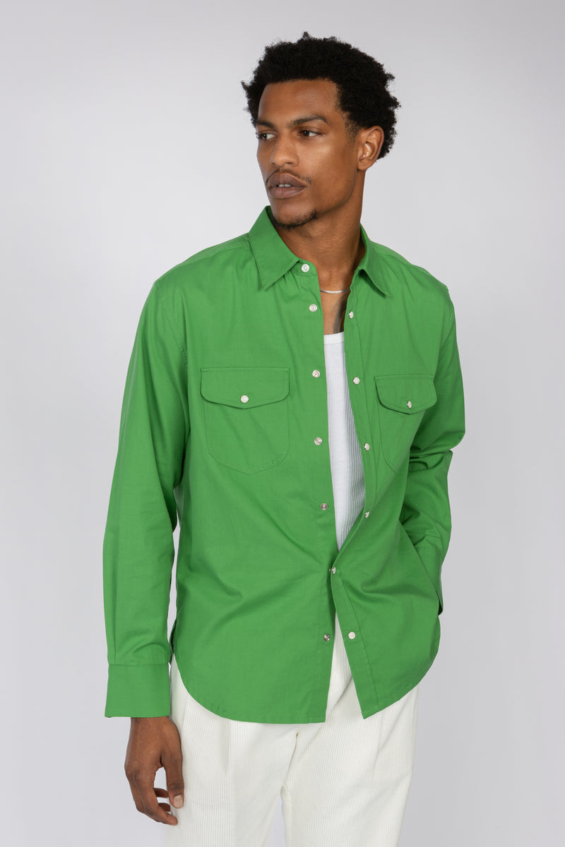 GREEN DOUBLE POCKET SHIRT AND TROUSER SET