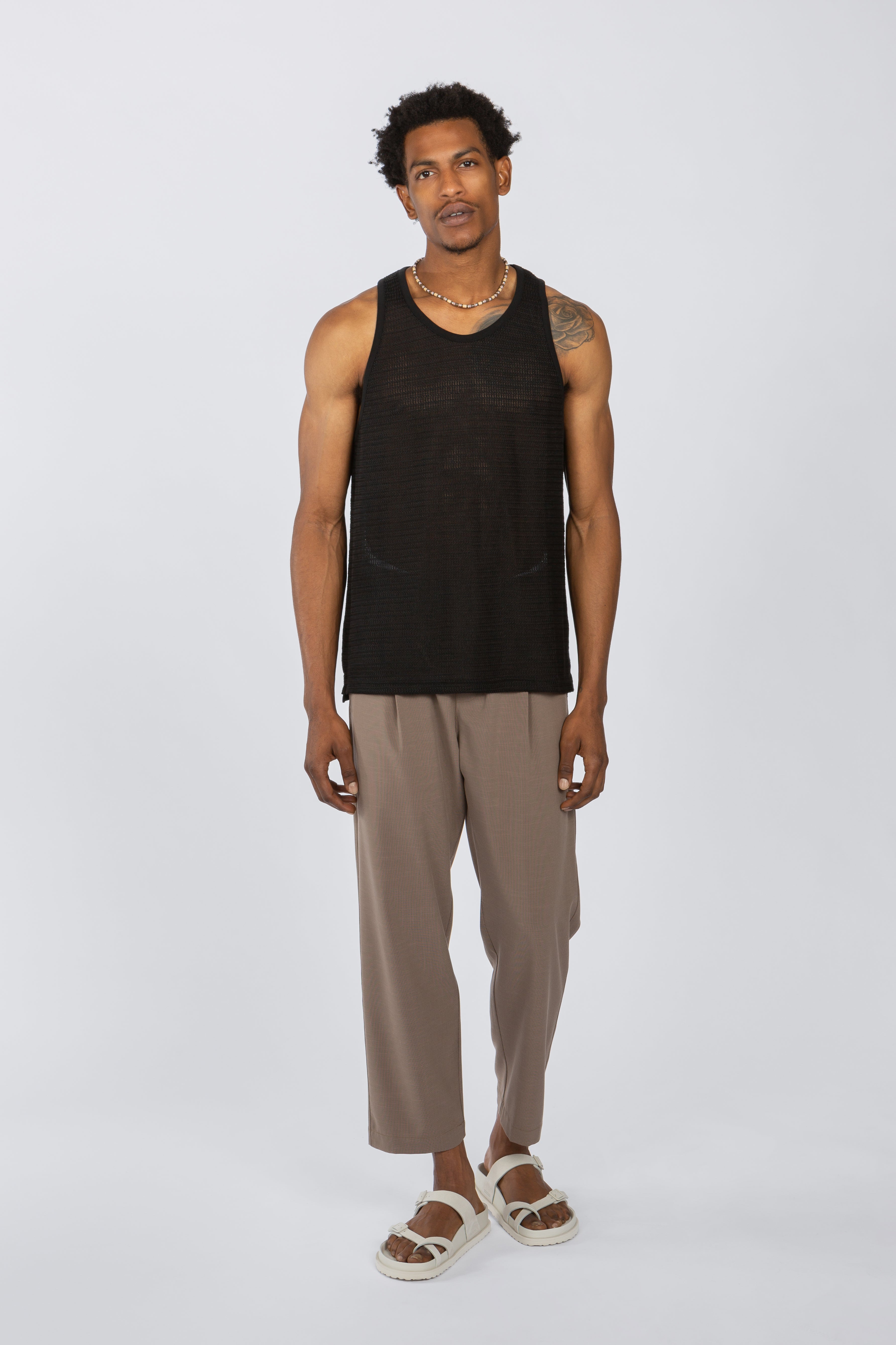 Tank Top - Black Open Knit – SHADES OF GREY BY MICAH COHEN