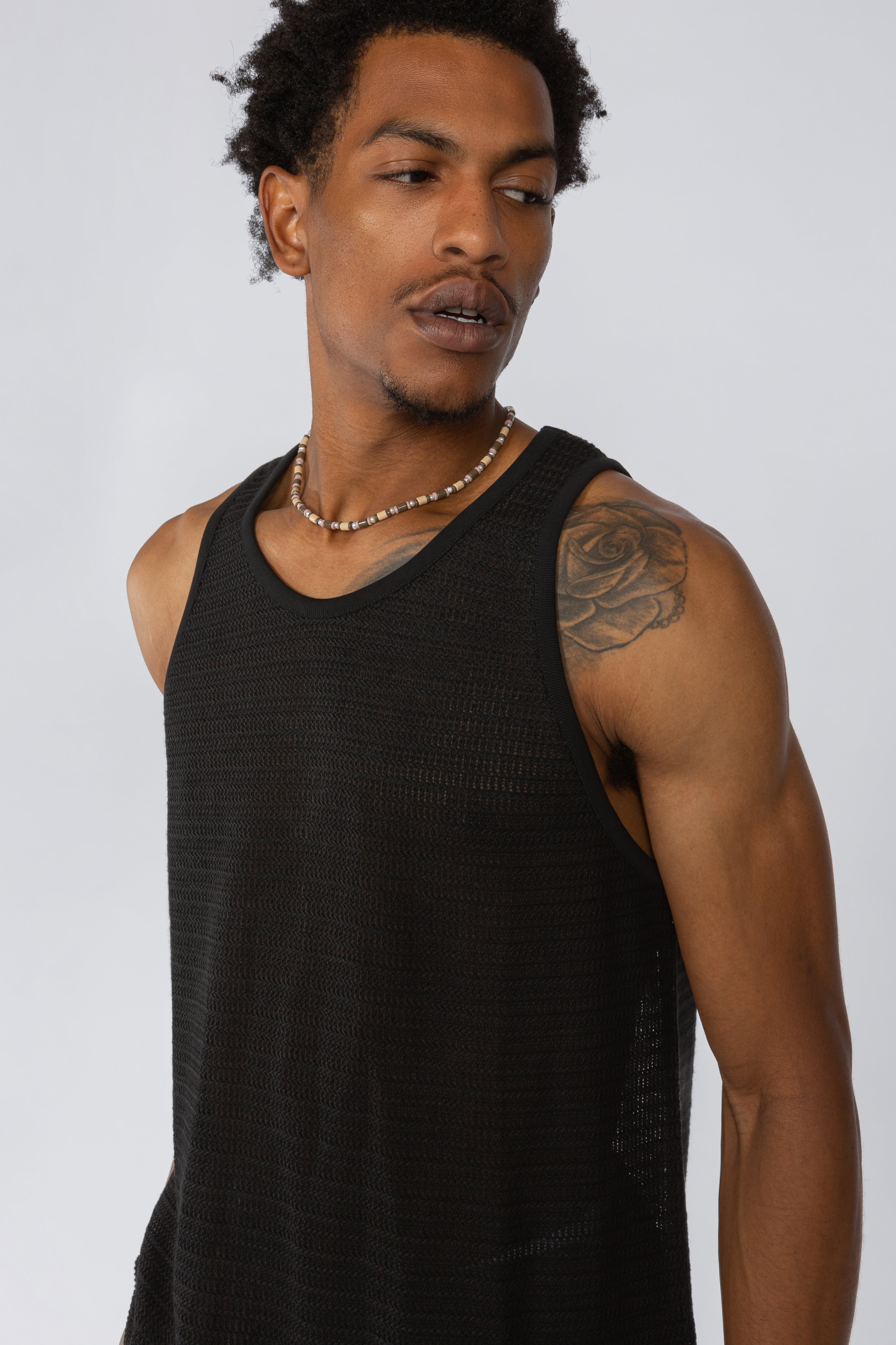 Tank Top - Black Open Knit – SHADES OF GREY BY MICAH COHEN