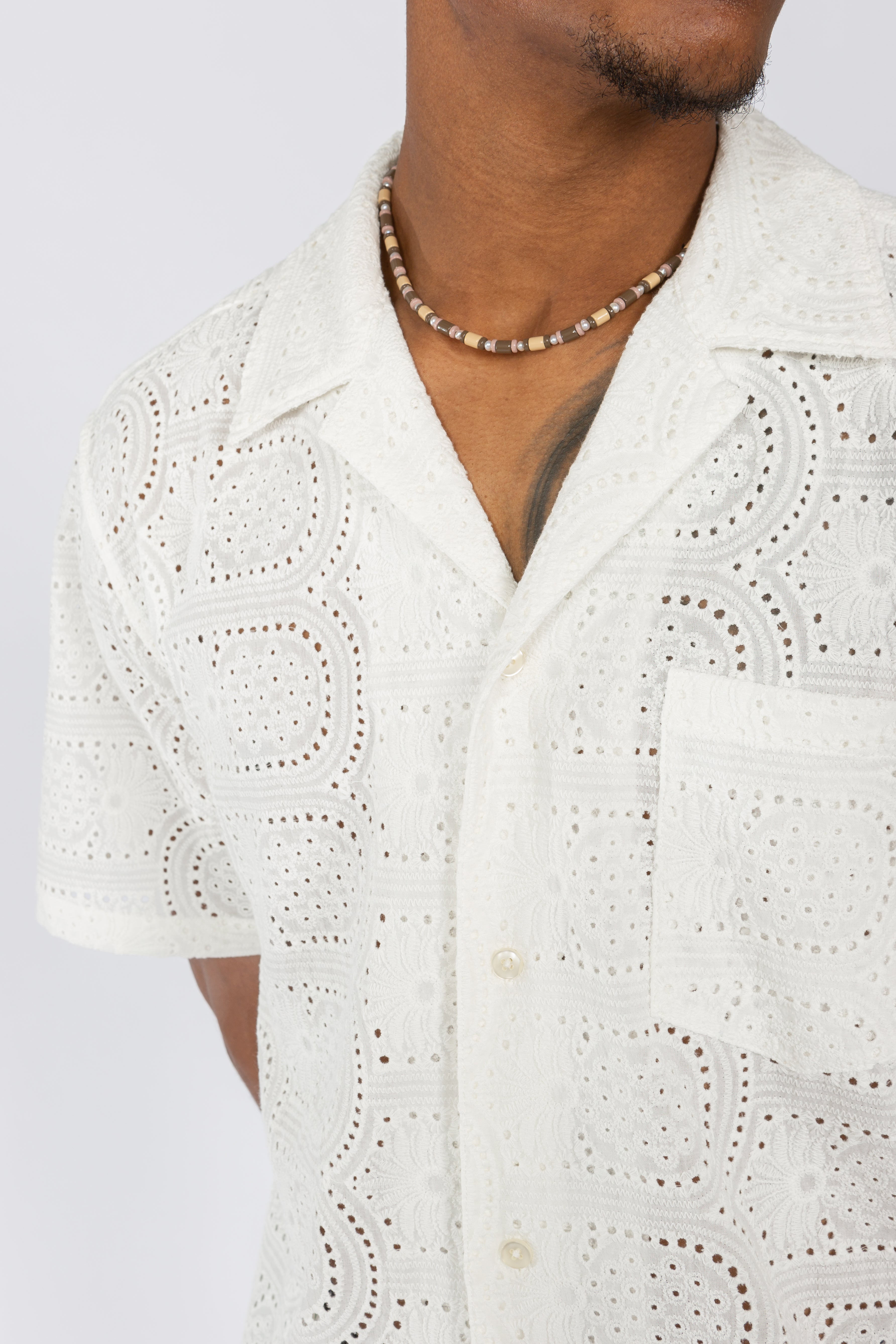 Short Sleeve Convertible Collar Shirt - White Midmod Embroidery – SHADES OF  GREY BY MICAH COHEN