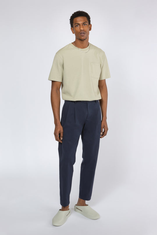 Double Pleated Trouser - Navy – SHADES OF GREY BY MICAH COHEN